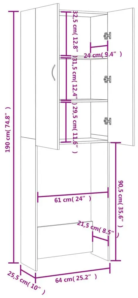 Dulap VidaXL 808416 (Sonoma Oak)