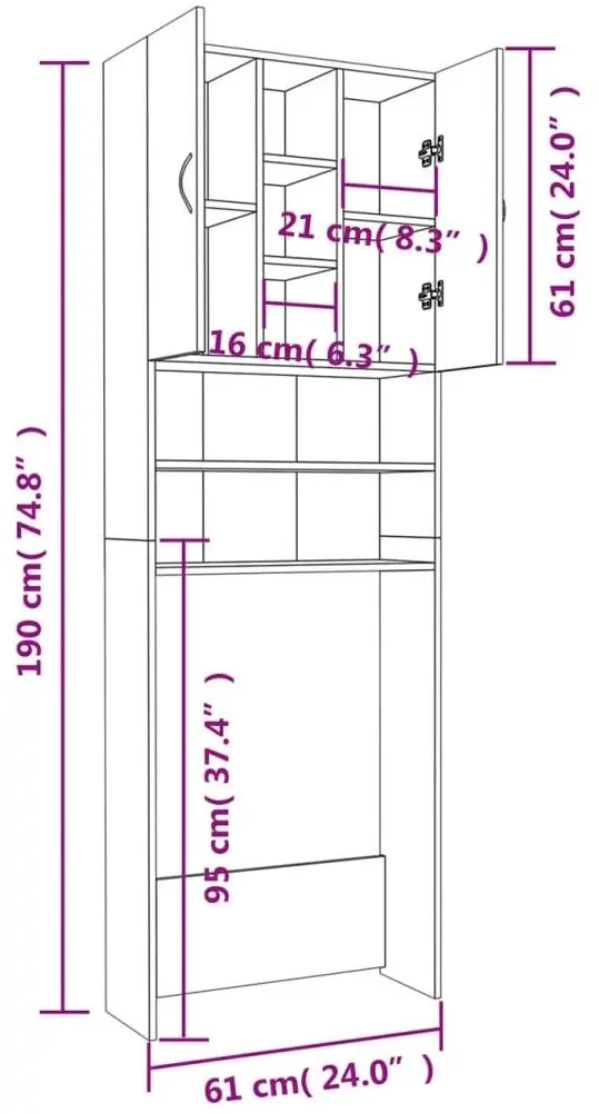 Dulap VidaXL 808426 (Concrete Grey)