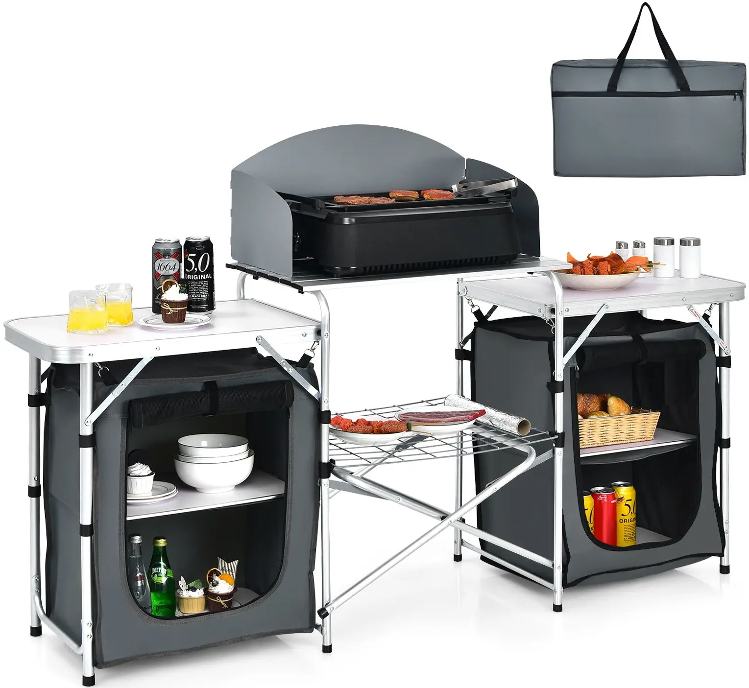 Bucatarie de camping Costway OP70292GR (Grey) - 3