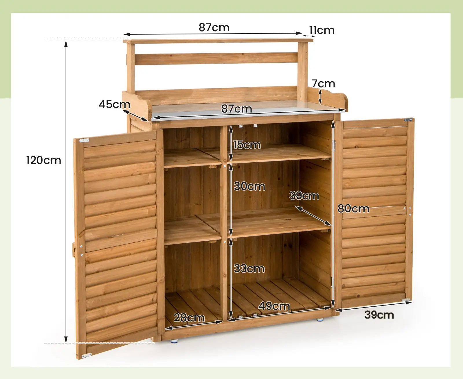 Садовый шкаф Costway GT4201NA (Natural) - 5