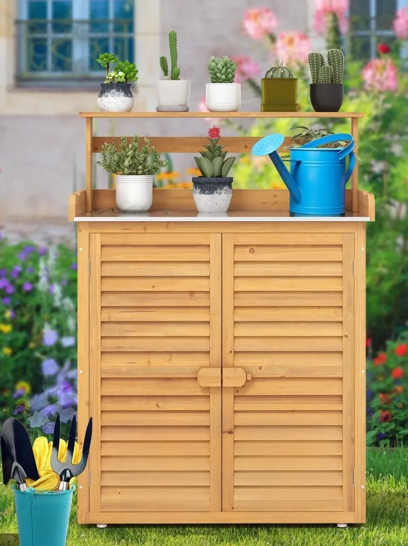 Садовый шкаф Costway GT4201NA (Natural)
