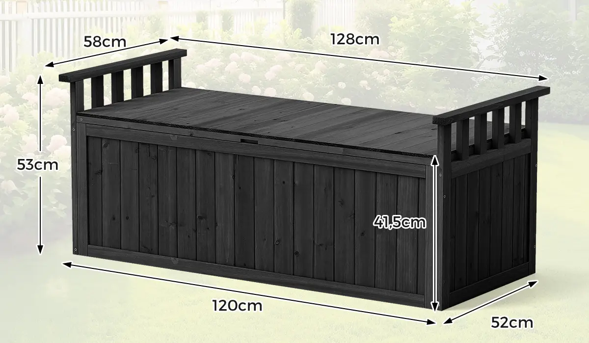 Lada depozitare de gradina Costway GT4244DK (Black) - 3