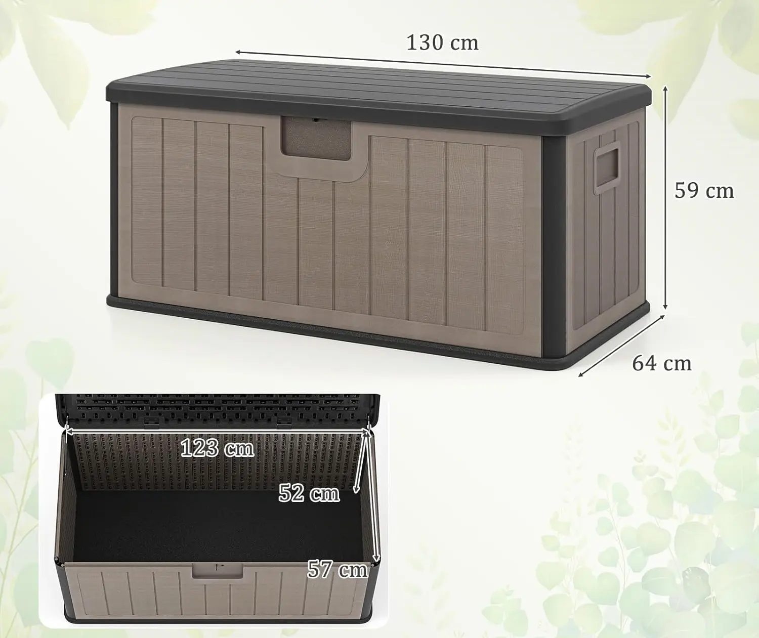 Lada depozitare de gradina Costway NP12605CF (Brown) - 3