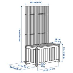 Lada depozitare de gradina Ikea Nammaro 80x68x140 (Maro Deschis Vopsit) Thumb