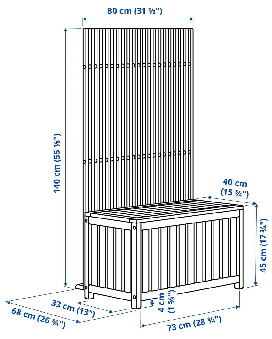 Lada depozitare de gradina Ikea Nammaro 80x68x140 (Maro Deschis Vopsit) - 3