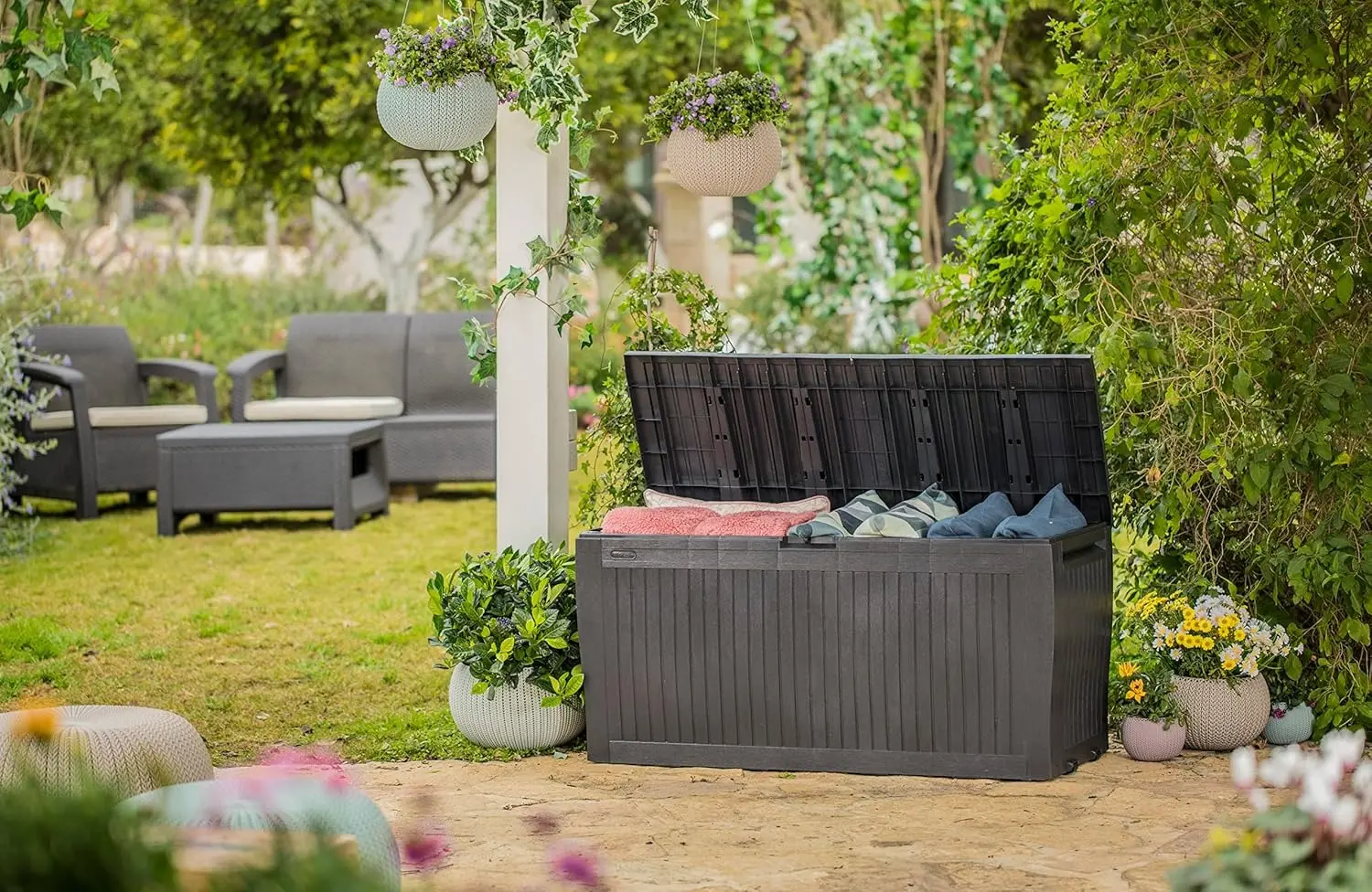 Lada depozitare de gradina Keter Comfy 56125 270L (Graphite) - 6