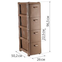 Комод М-пластика Ротанг М2814 (4 секции) Thumb