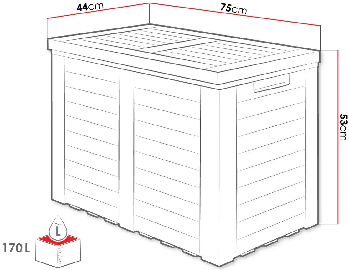 Lada depozitare de gradina Mirjan24 Teramote/Eurytos (Anthracite) - 3