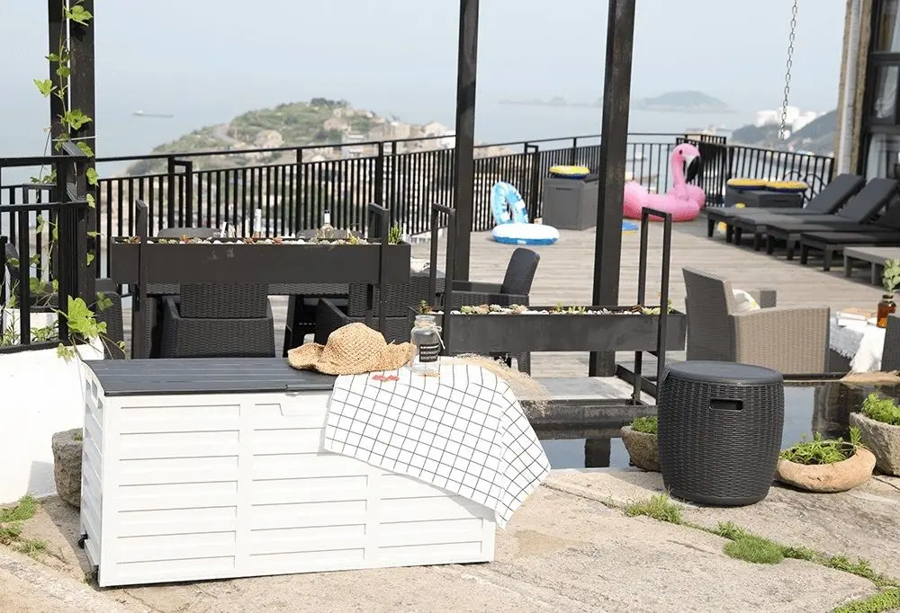 Lada depozitare de gradina Mobhaus Padmo (White/Black) - 5