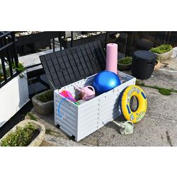 Lada depozitare de gradina Mobhaus Padmo (White/Black) Thumb