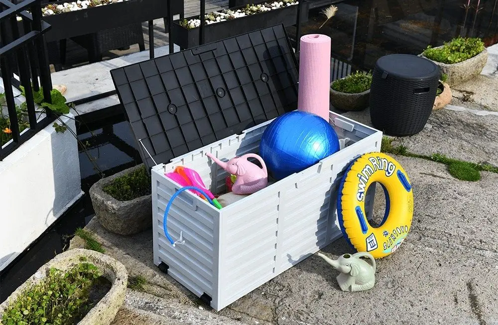 Lada depozitare de gradina Mobhaus Padmo (White/Black) - 3