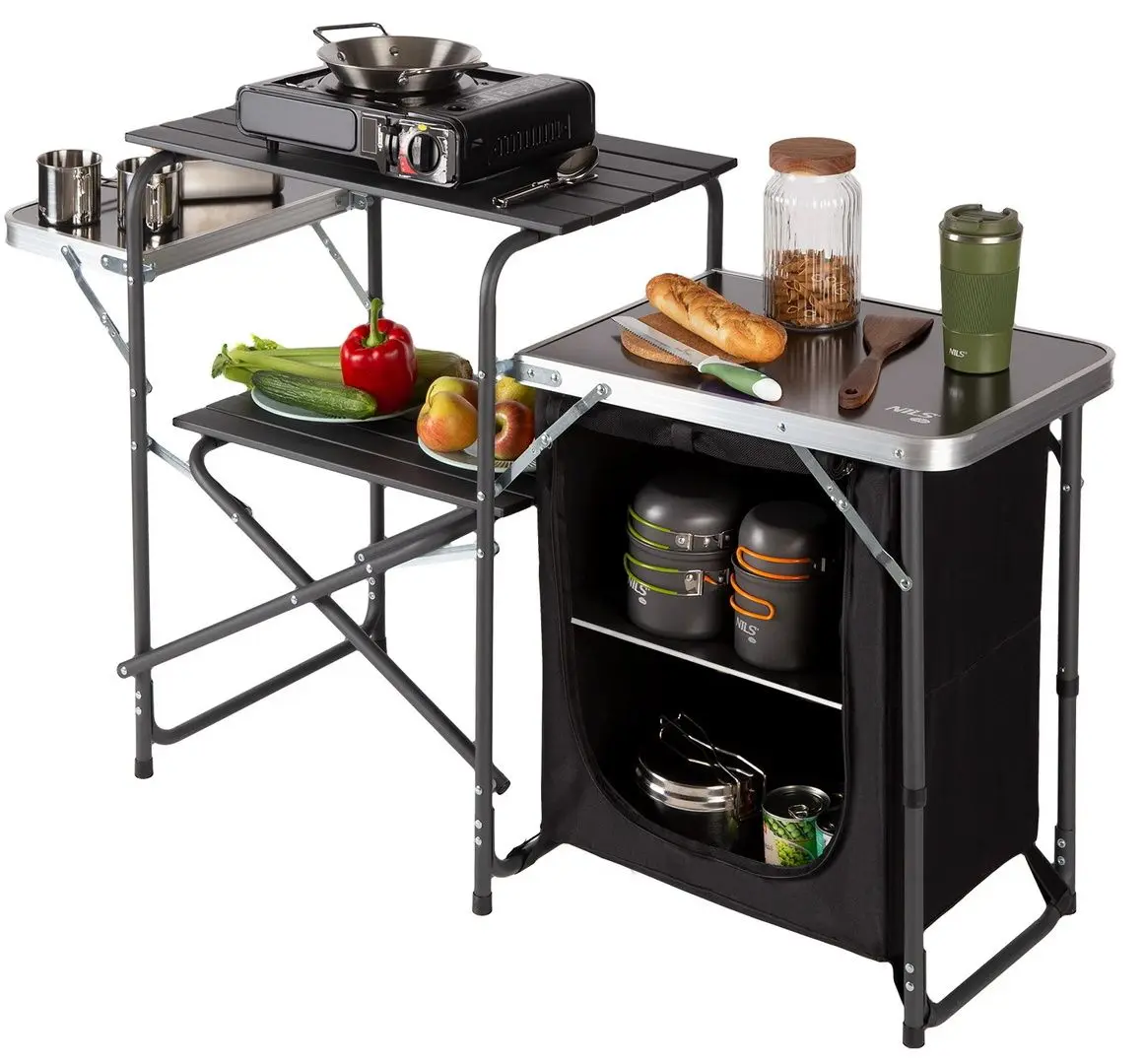 Cкладной шкаф Nils Camp NC3040 (Black/Silver)