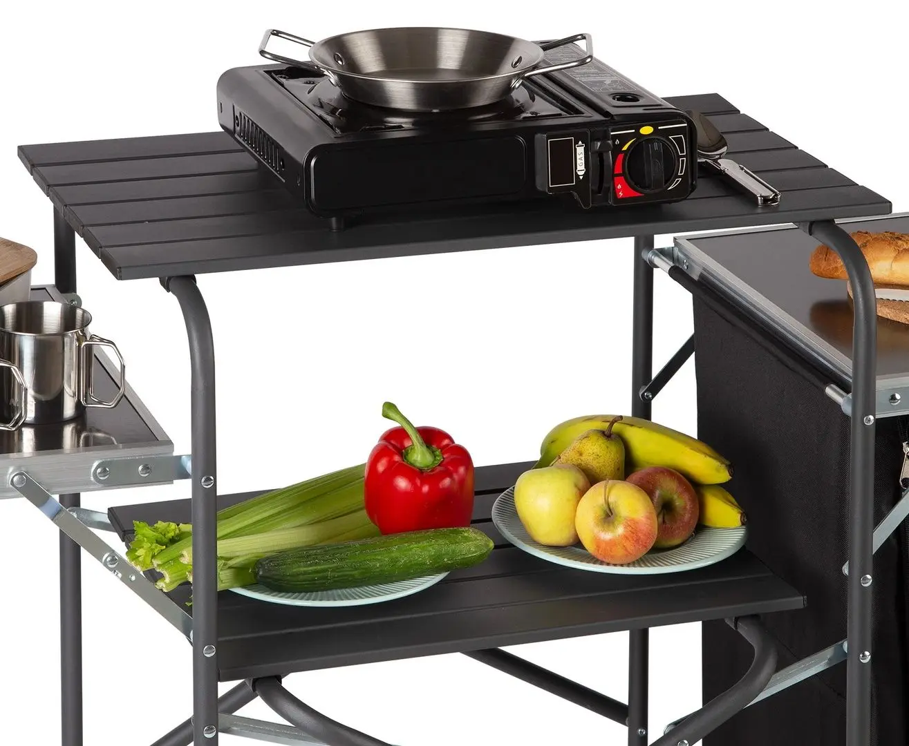 Cкладной шкаф Nils Camp NC3040 (Black/Silver)