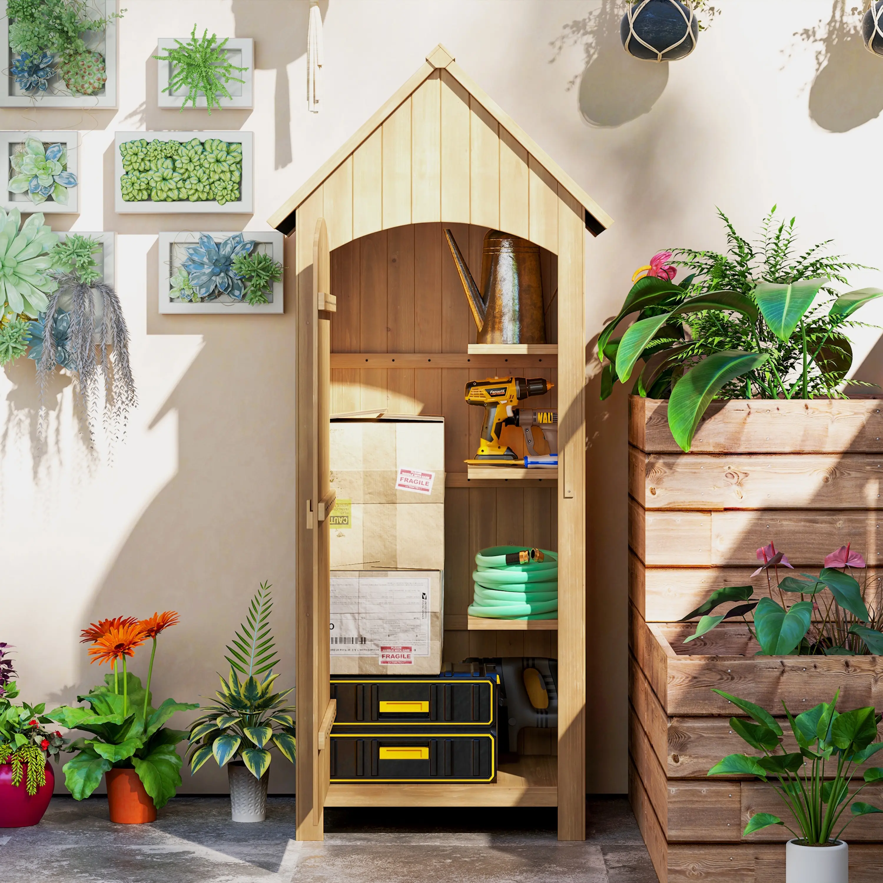 Cадовый шкаф Outsunny 845-246ND (Natural) - 9