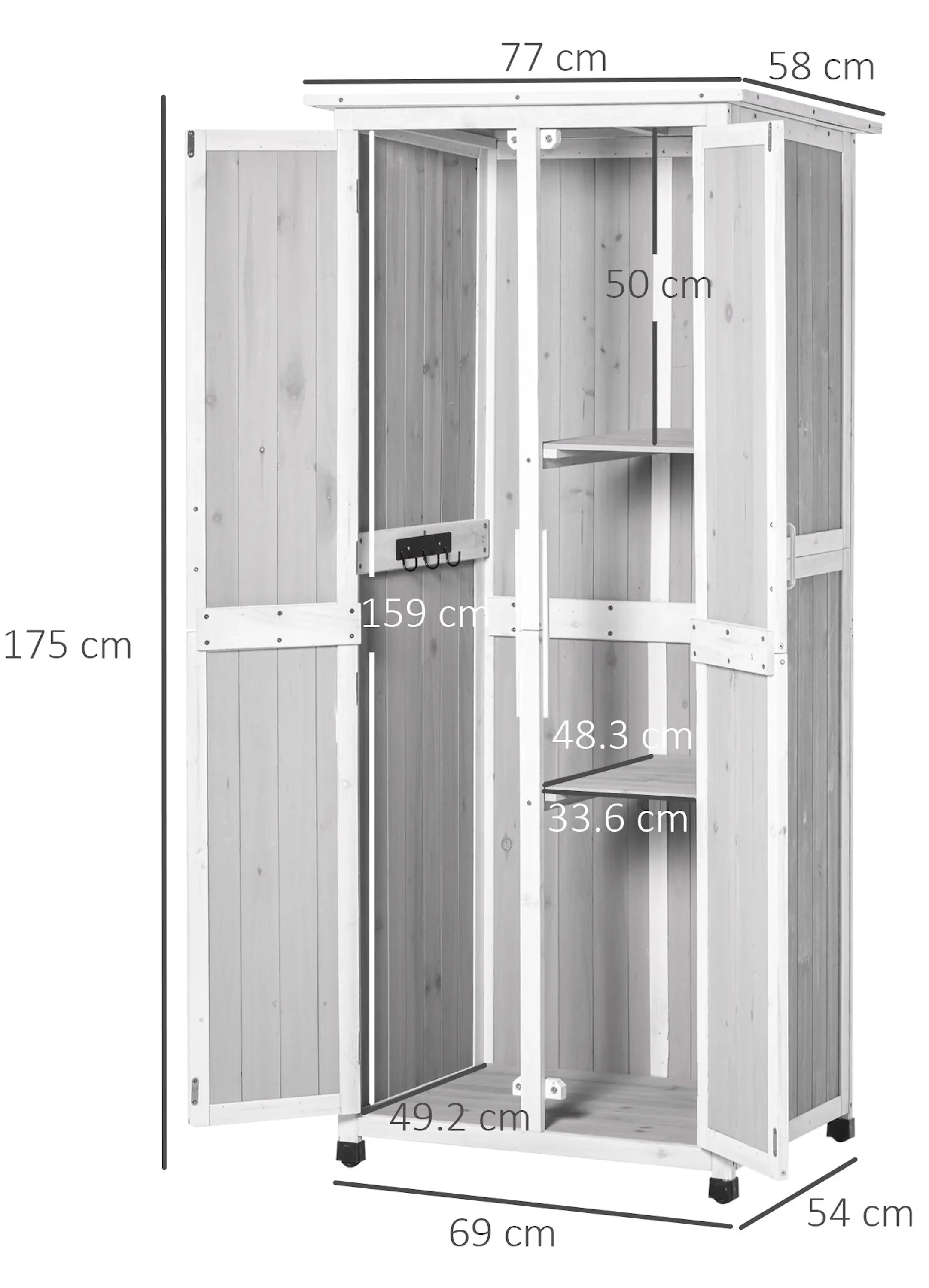 Cадовый шкаф Outsunny 845-359GY (Grey) - 5