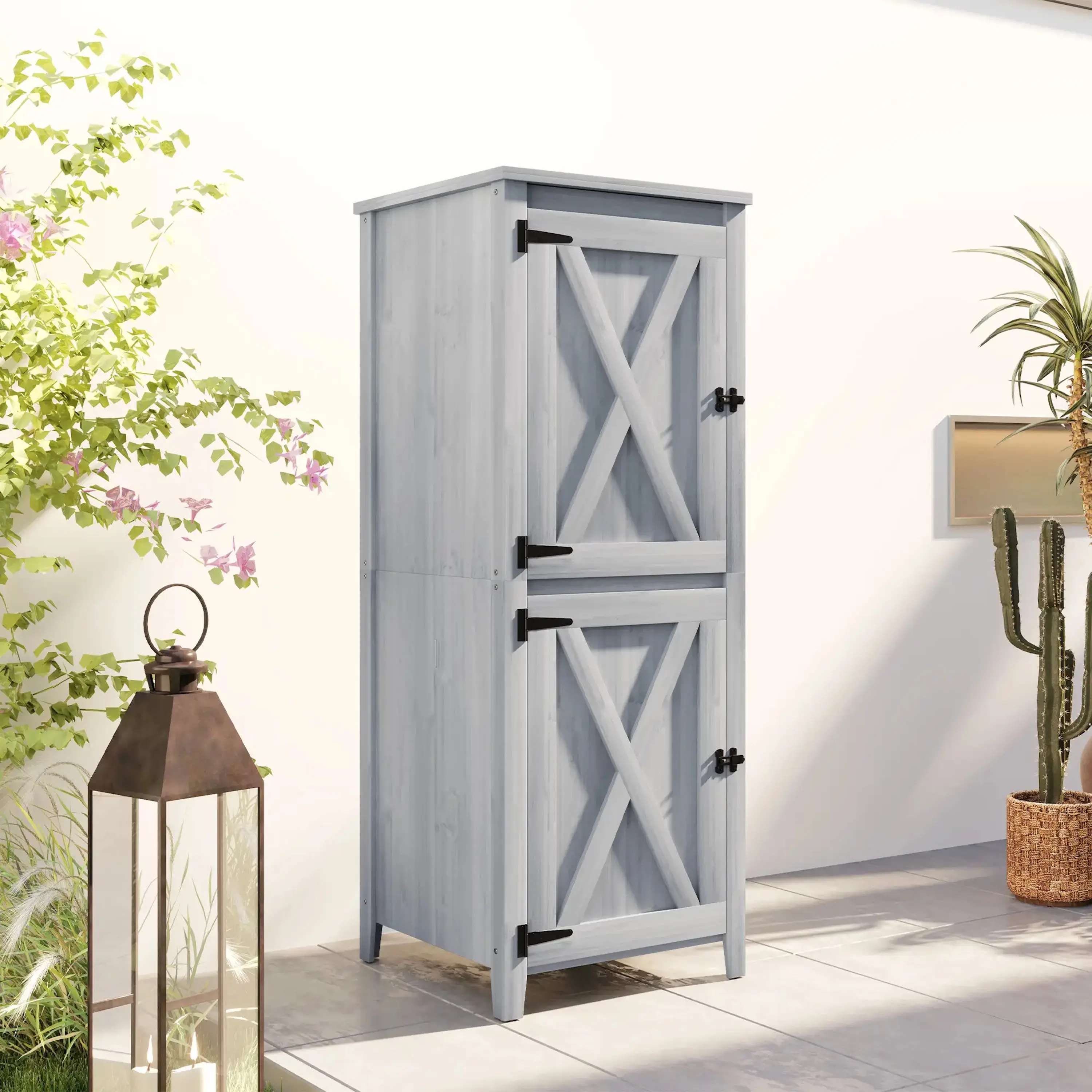 Cадовый шкаф Outsunny 84H-179V00LG (Light Grey) - 4