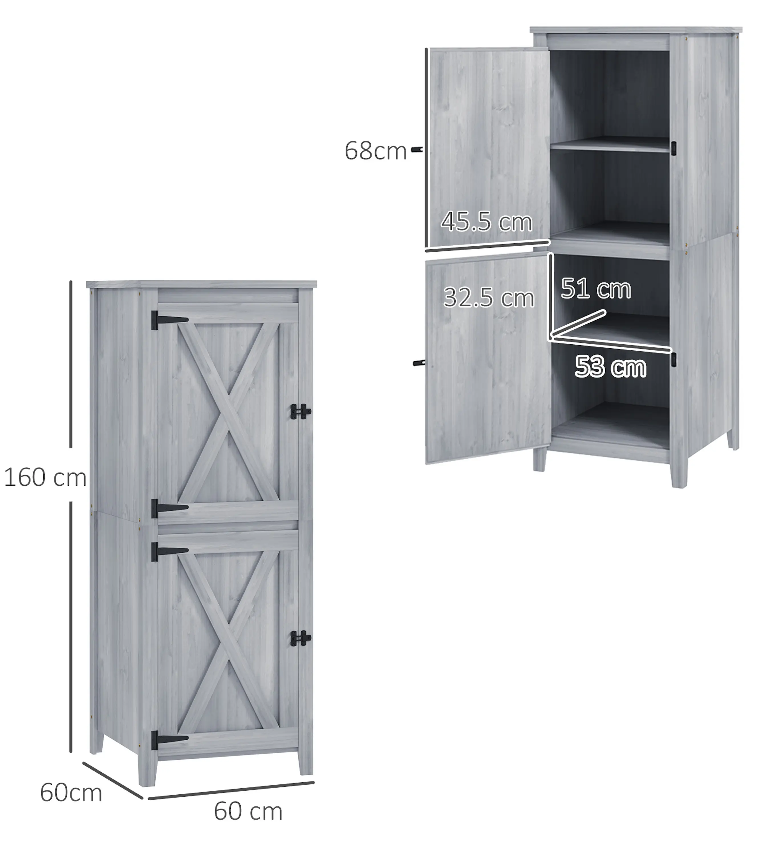 Cадовый шкаф Outsunny 84H-179V00LG (Light Grey) - 5