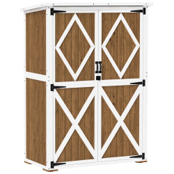 Cадовый шкаф Outsunny 84H-331V00BN (Brown/White) Thumb