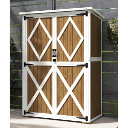 Cадовый шкаф Outsunny 84H-331V00BN (Brown/White)