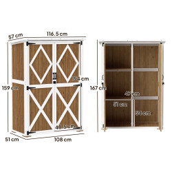 Cадовый шкаф Outsunny 84H-331V00BN (Brown/White) Thumb