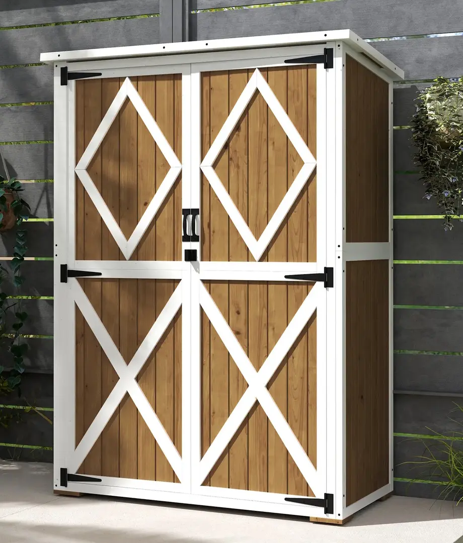 Cадовый шкаф Outsunny 84H-331V00BN (Brown/White)