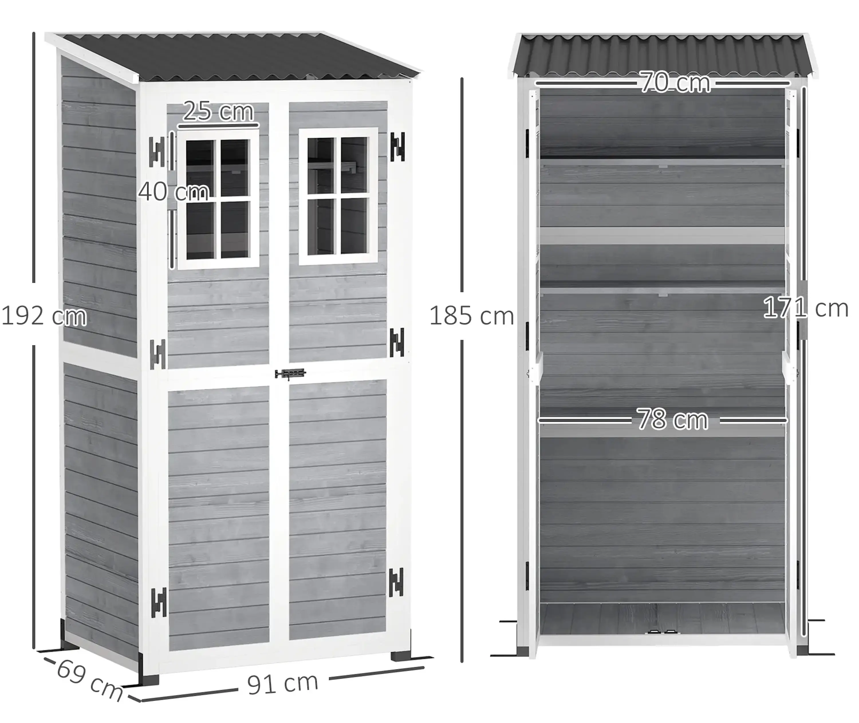 Cадовый шкаф Outsunny 84H-341V00LG (Light Grey) - 4