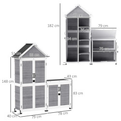 Cадовый шкаф Outsunny 84H-343V00LG (Light Grey) Thumb