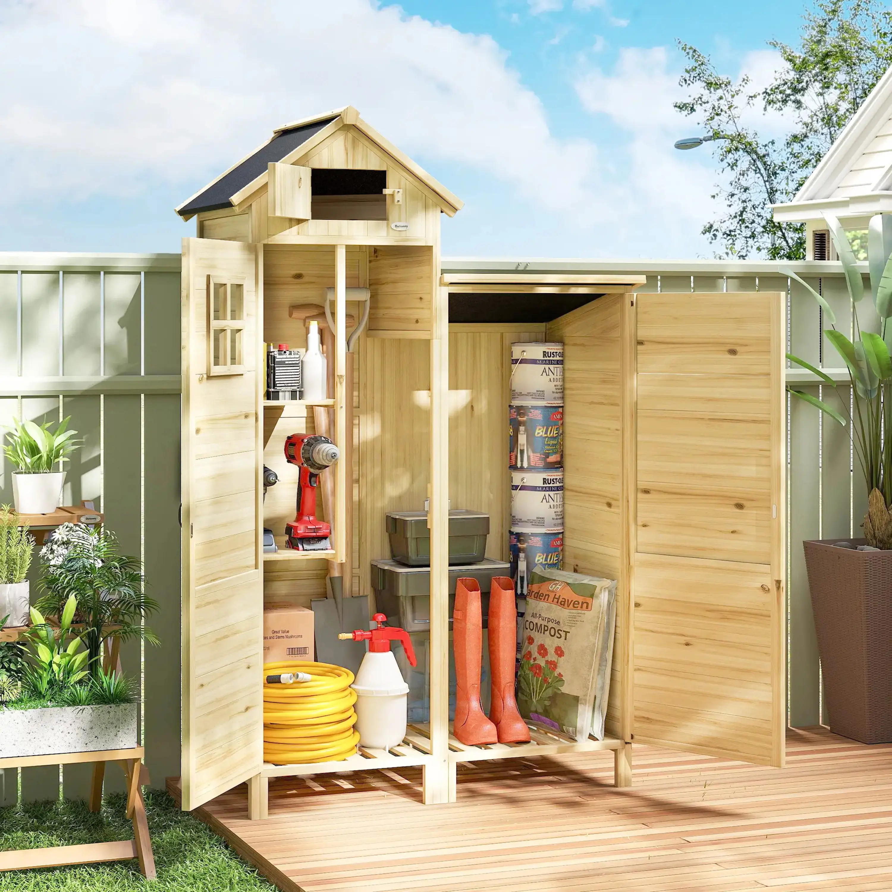 Cадовый шкаф Outsunny 84H-552V00ND (Natural) - 4