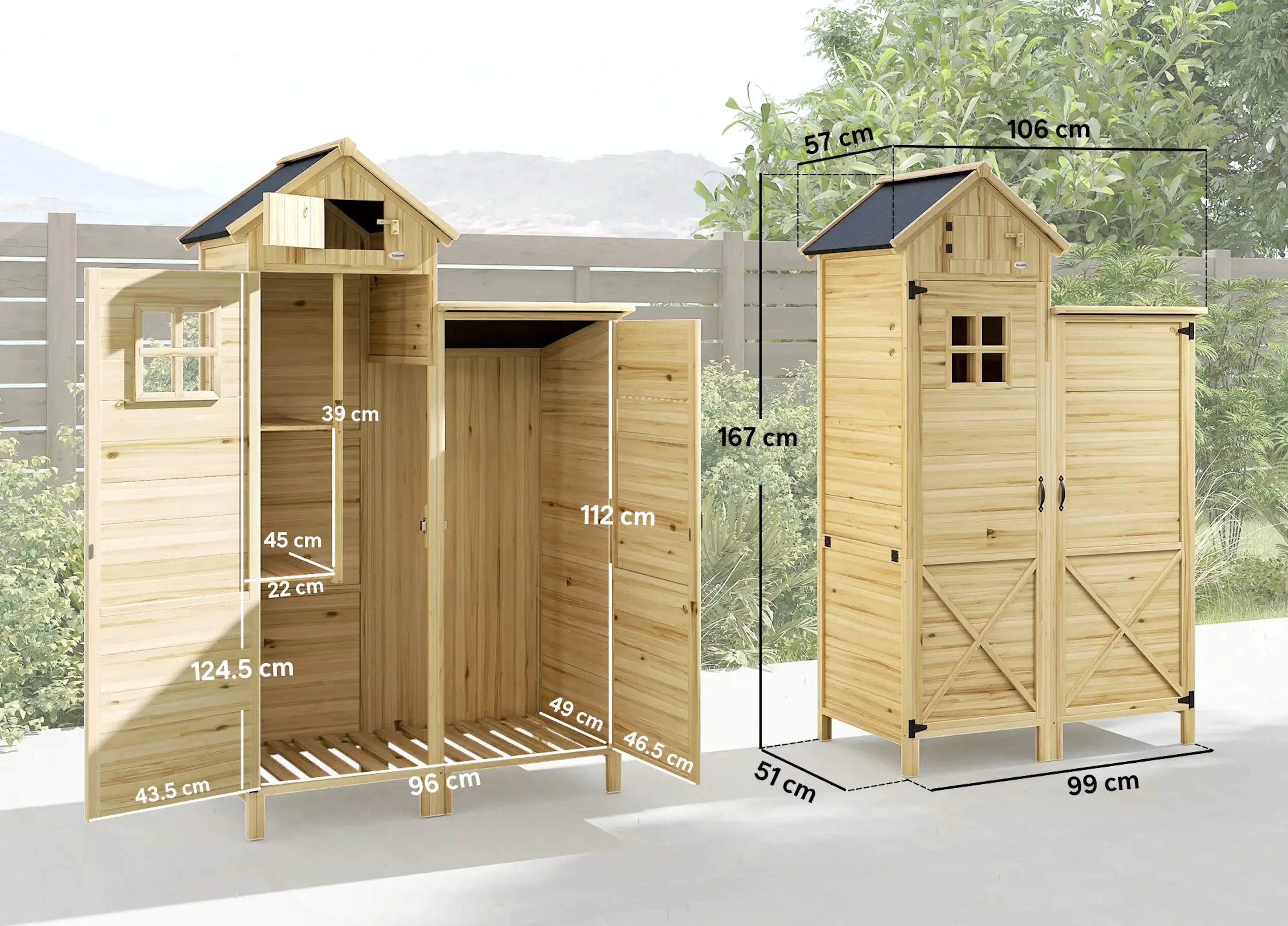 Cадовый шкаф Outsunny 84H-552V00ND (Natural) - 5