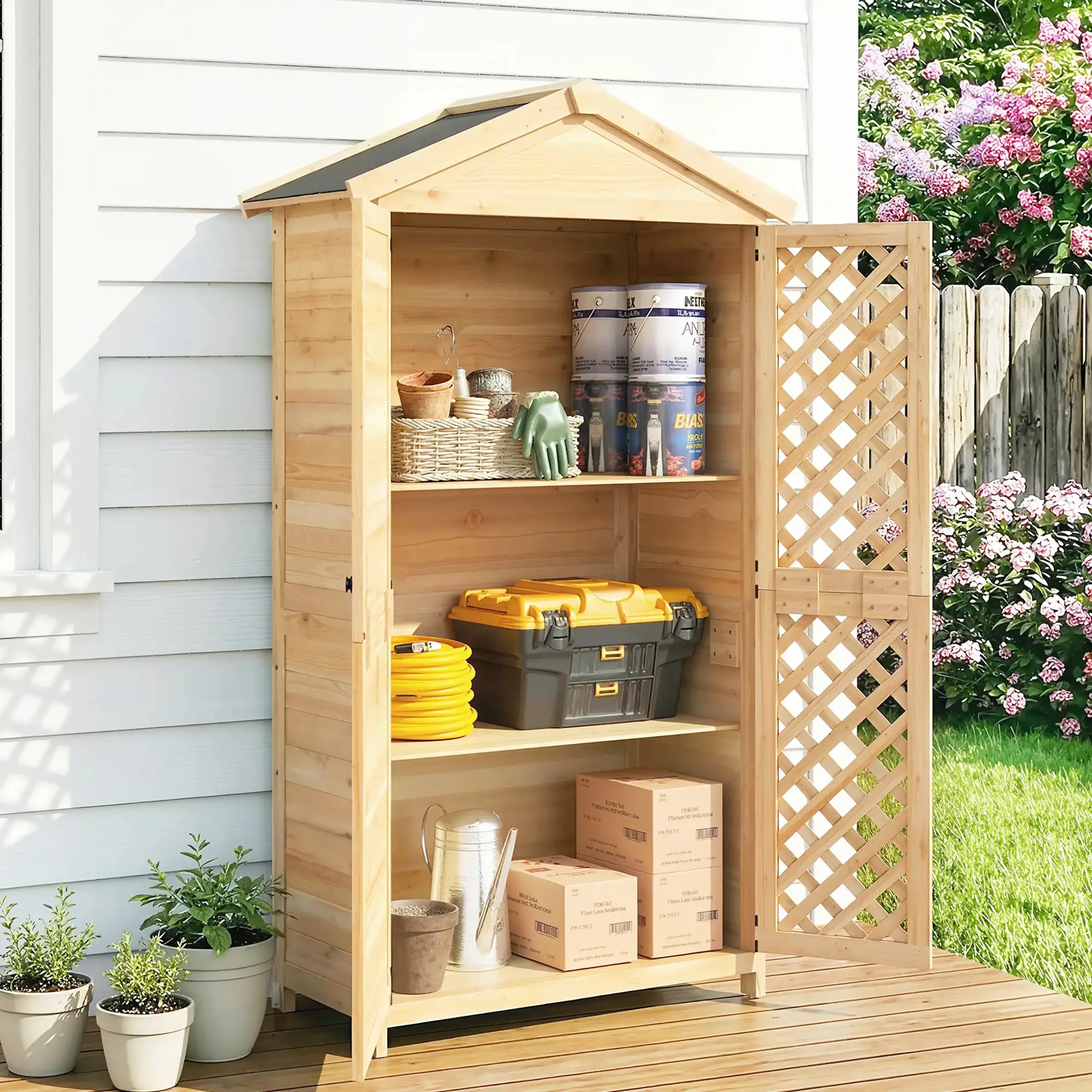 Cадовый шкаф Outsunny 84H-623V00ND (Natural) - 3