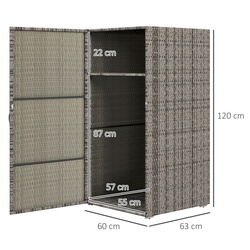 Dulap de gradina Outsunny 865-017V00GY (Grey) Thumb