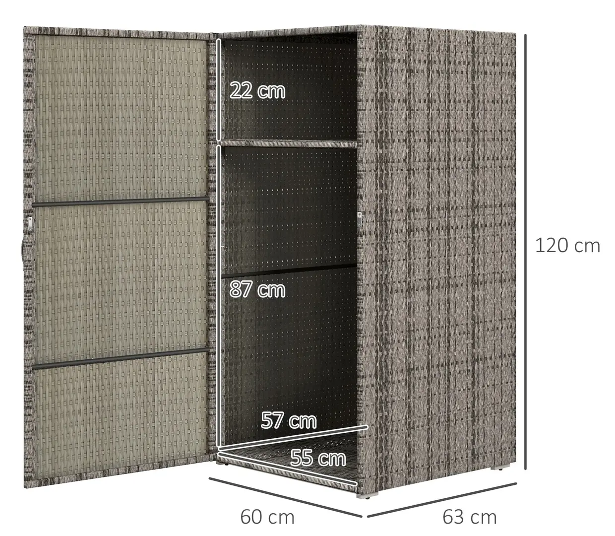 Dulap de gradina Outsunny 865-017V00GY (Grey)