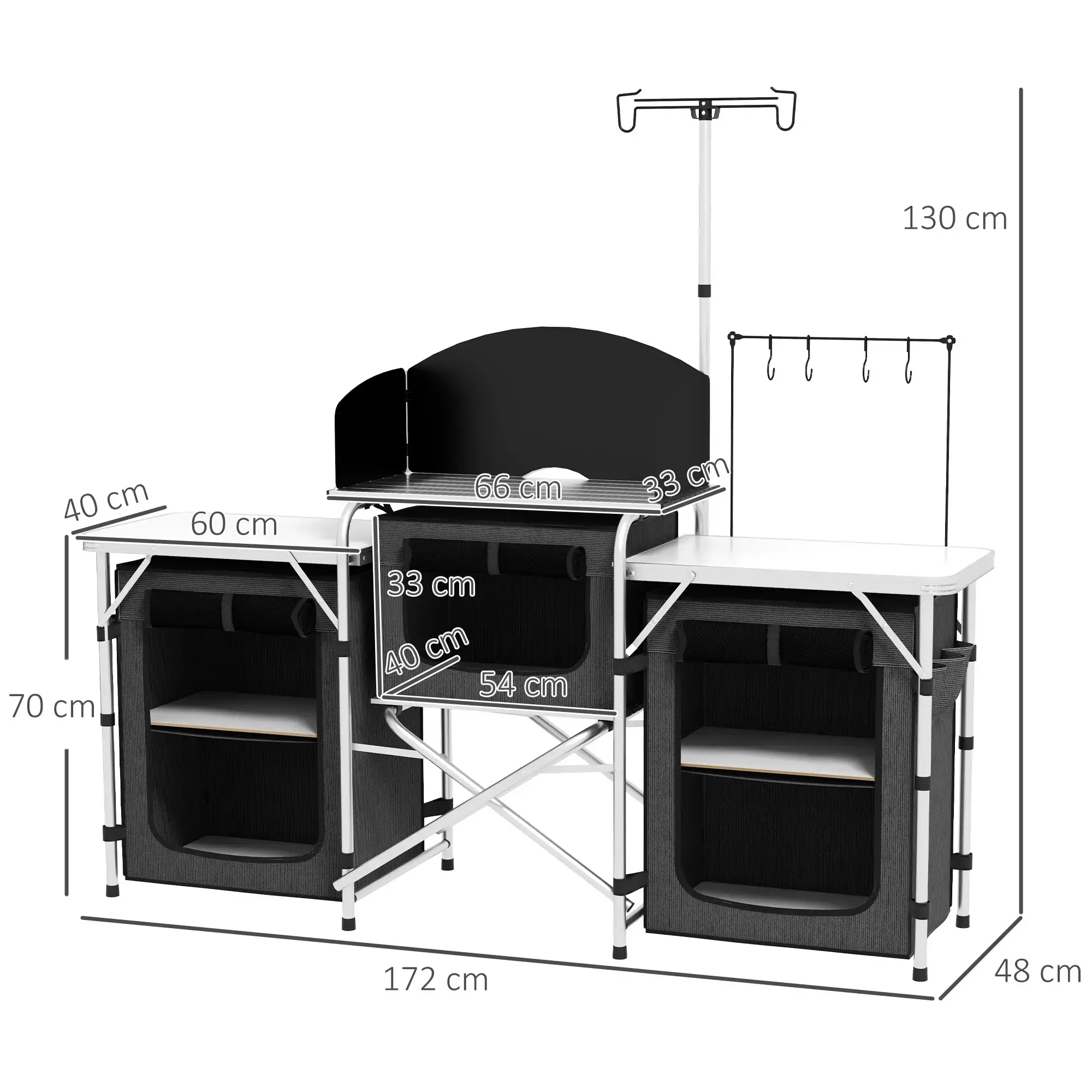 Кемпинговая кухня Outsunny A20-381V00BK (Black) - 4
