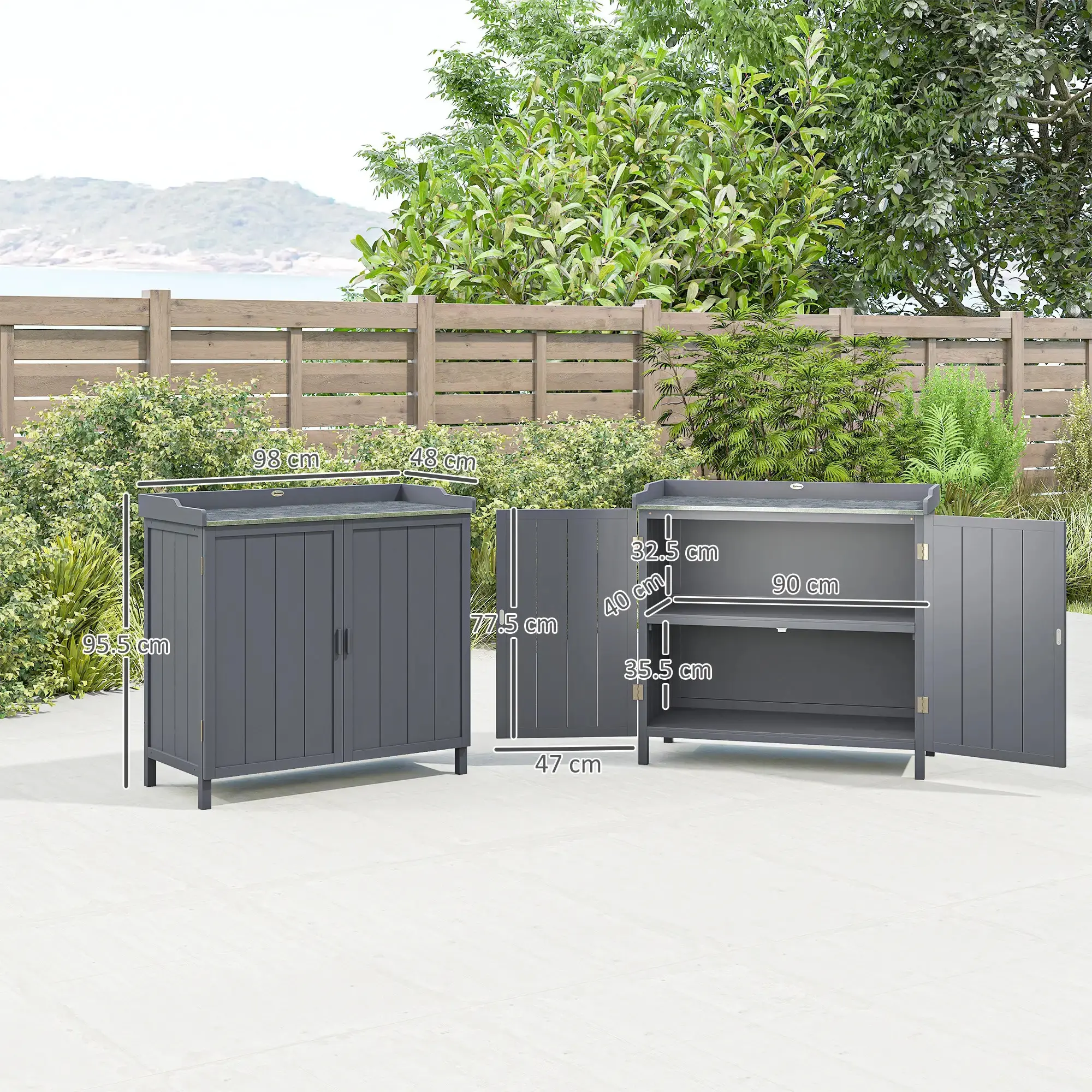 Tumba de gradina Outsunny 84B-636GY (Grey) - 4