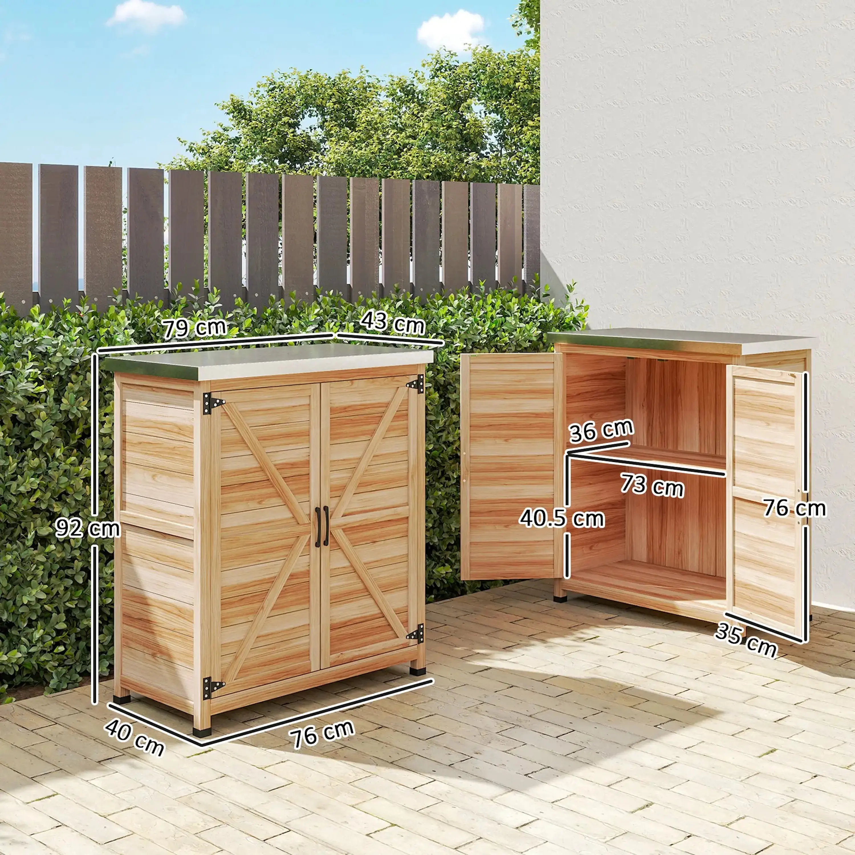 Садовая тумба Outsunny 84G-485V00ND (Wood) - 5