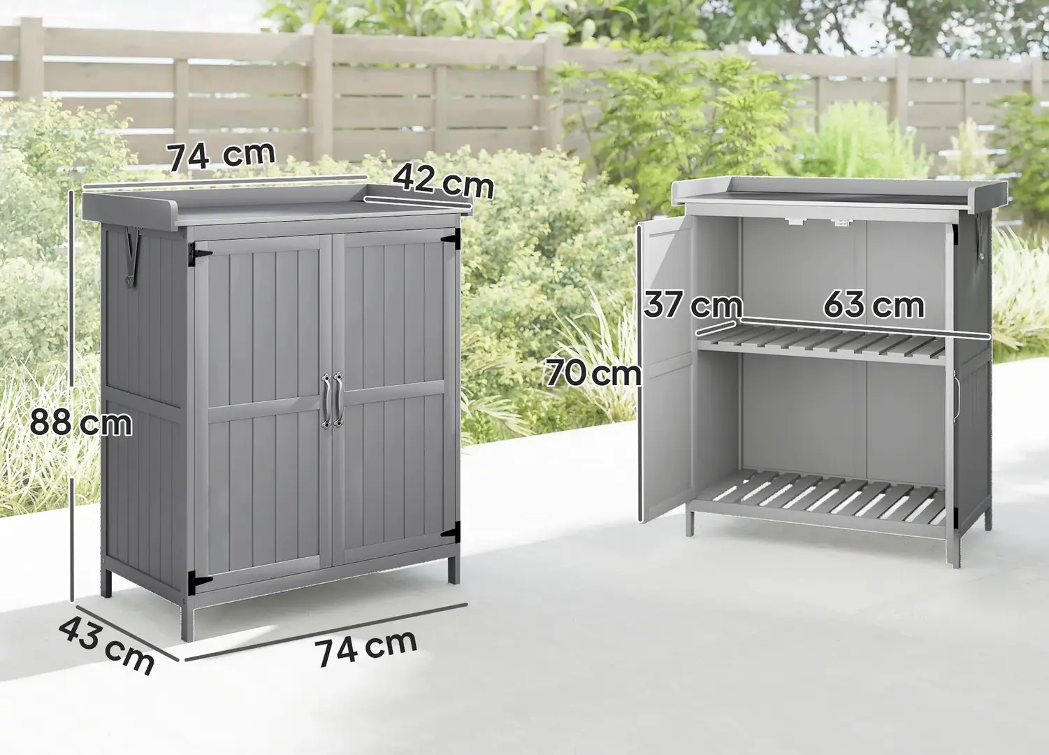 Садовая тумба Outsunny 84H-159V00GY (Grey) - 5