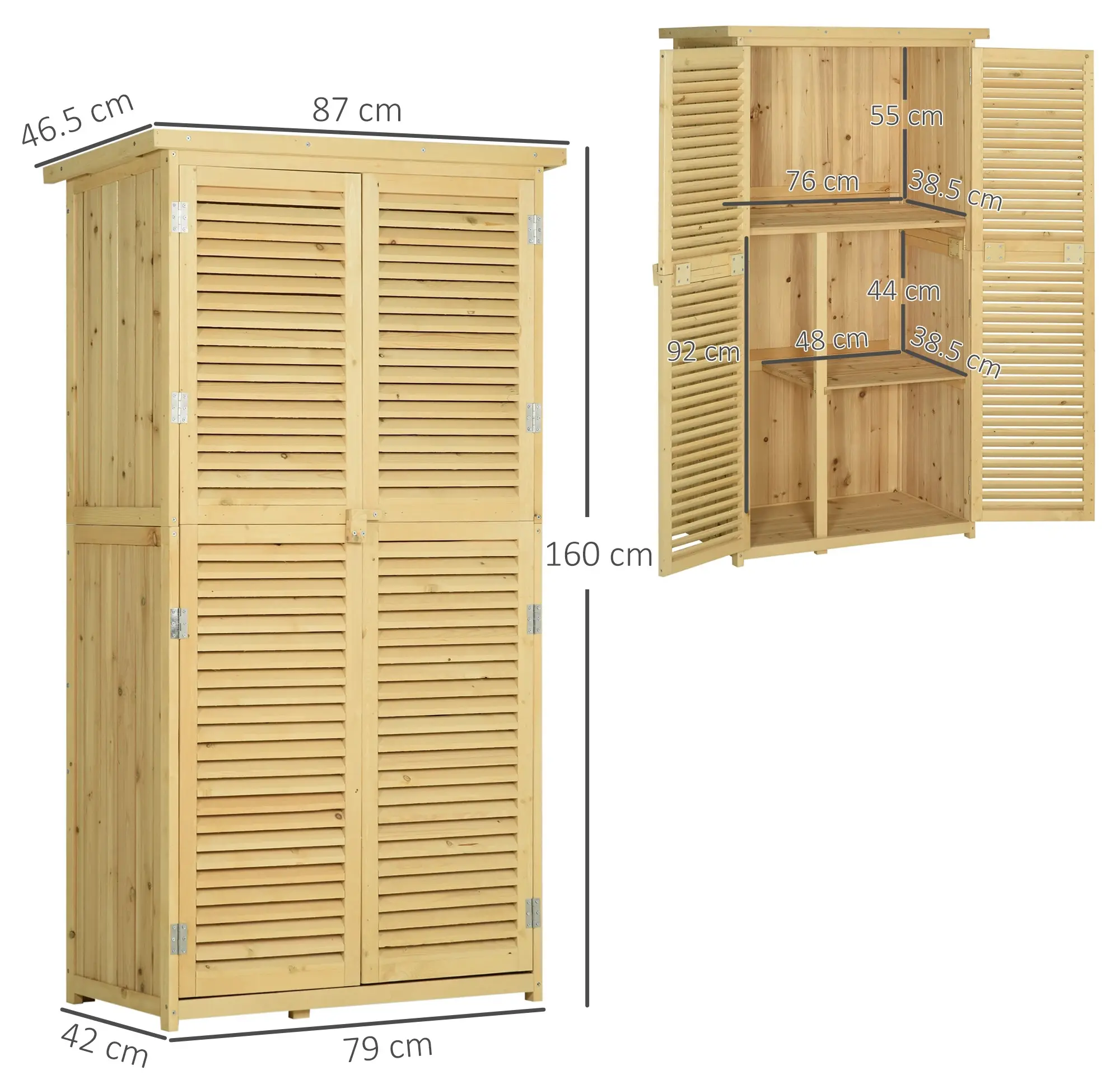 Садовый шкаф Outsunny 845-215BN (Natural) - 5