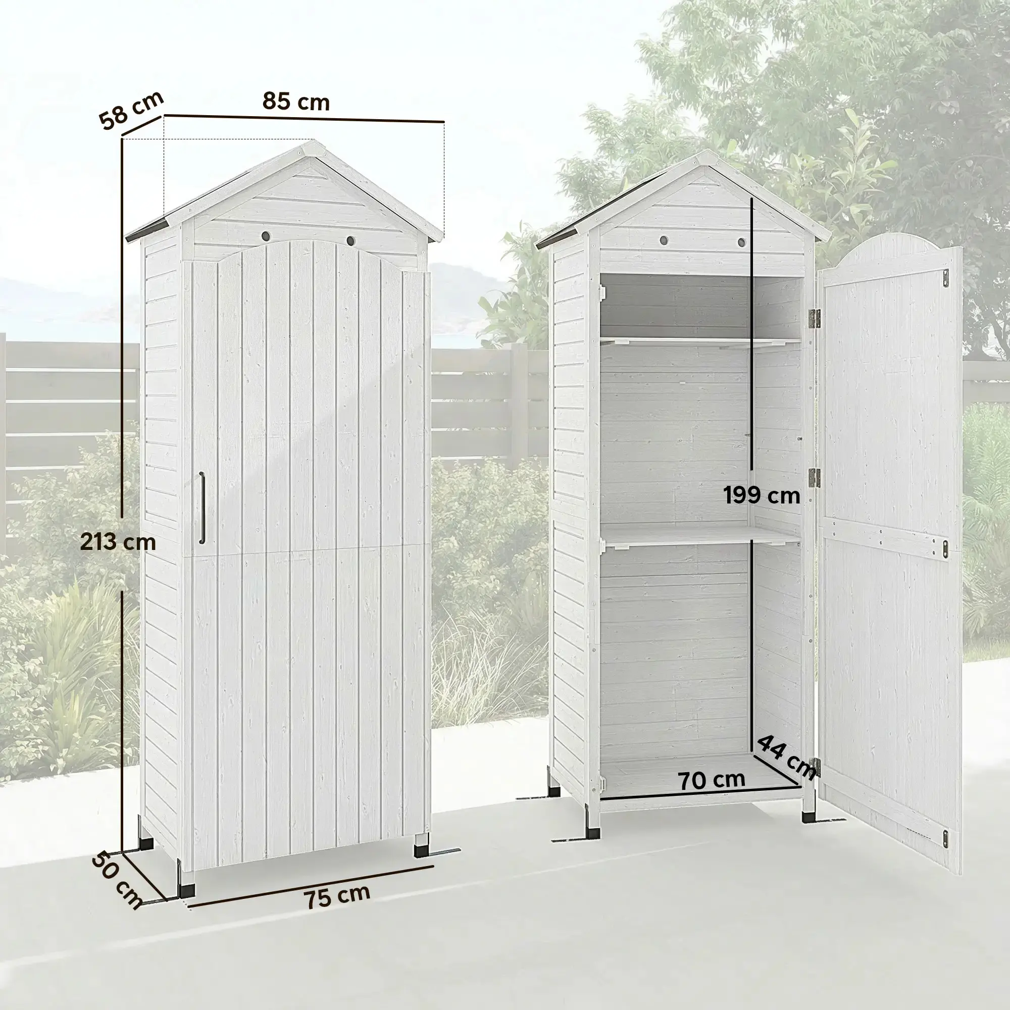 Dulap de gradina Outsunny 84H-602V00WT (White) - 4