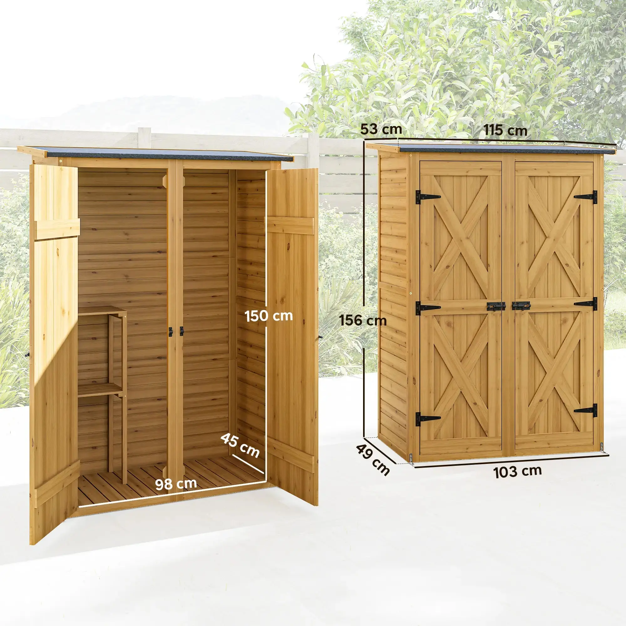 Садовый шкаф Outsunny 84H-713V00BN (Natural) - 3