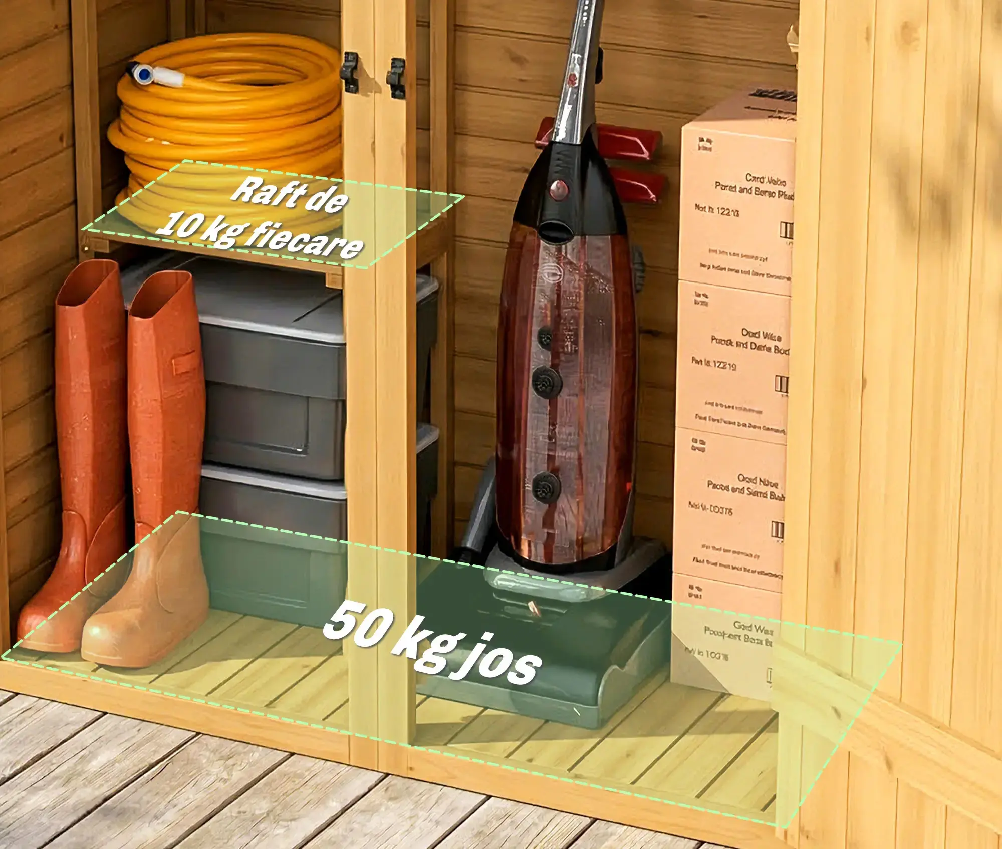 Садовый шкаф Outsunny 84H-713V00BN (Natural) - 5