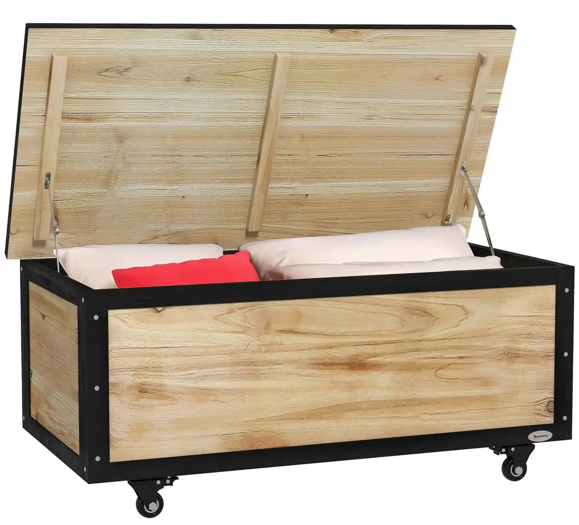 Садовый сундук Outsunny 322V00ND (Natural Wood/Black)