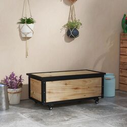 Садовый сундук Outsunny 322V00ND (Natural Wood/Black)