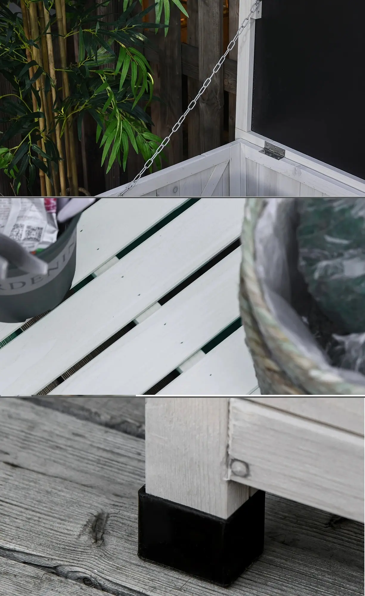 Садовый сундук Outsunny 84B-458WT (White) - 6