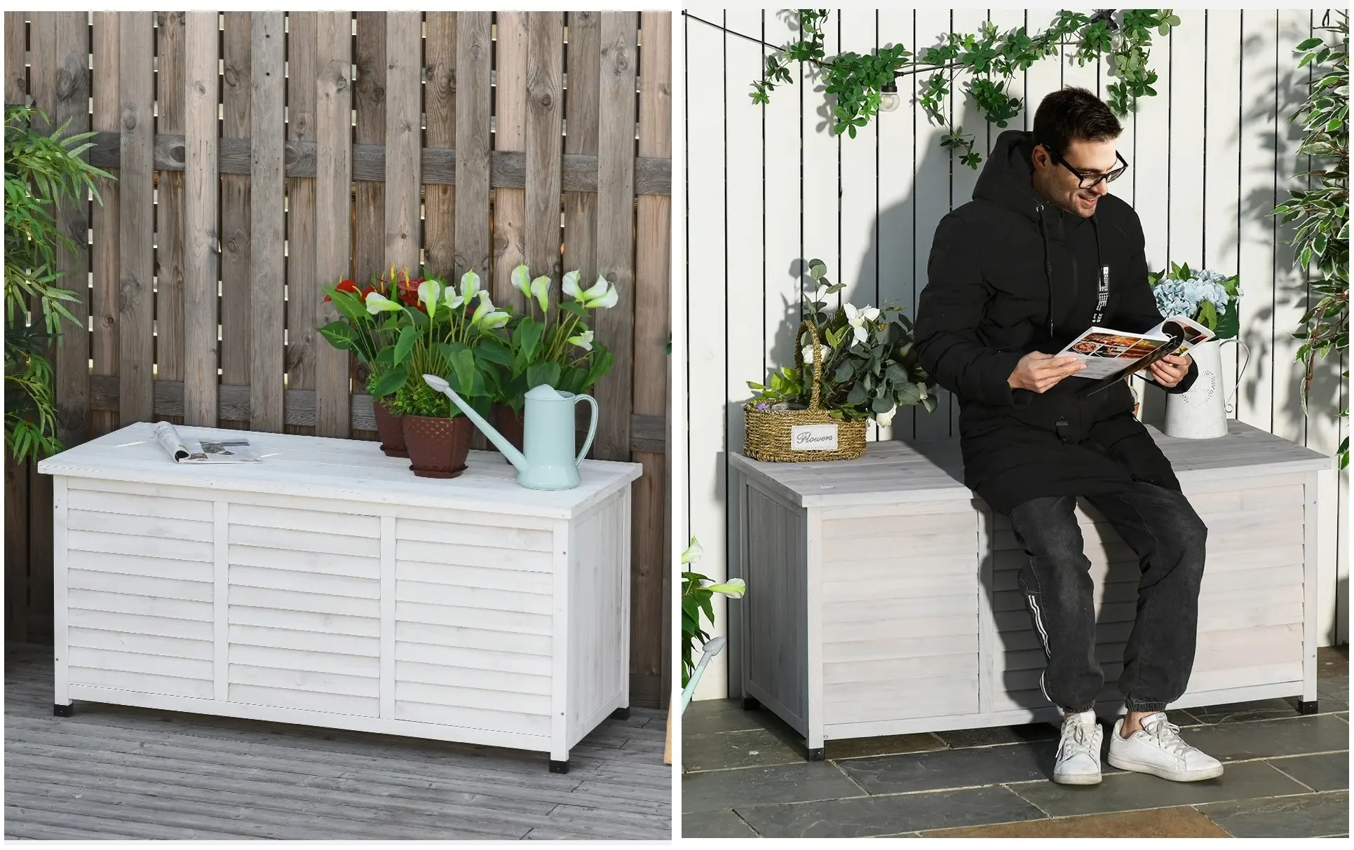 Садовый сундук Outsunny 84B-458WT (White) - 8