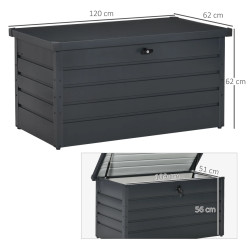 Lada depozitare de gradina Outsunny 84B-459V01 (Dark Grey) Thumb
