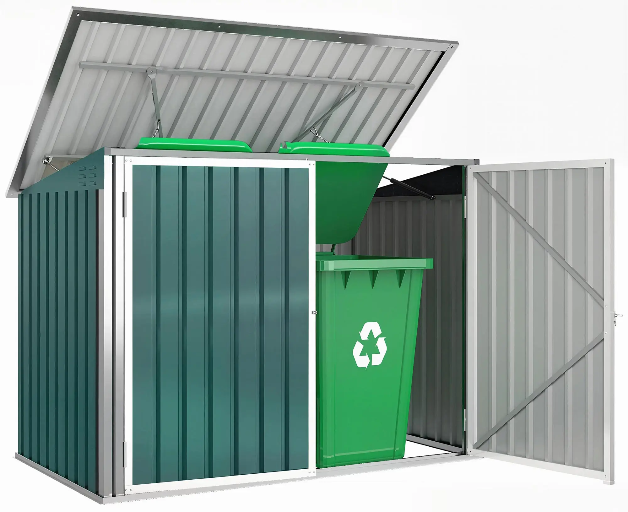 Шкаф для мусорных контейнеров Outsunny 845-436V02GN (Green) - 3