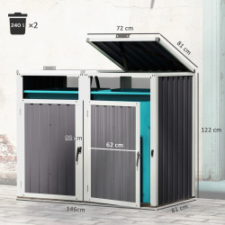 Dulap pentru pubele Outsunny 84H-271V01CG (Dark Grey) Thumb