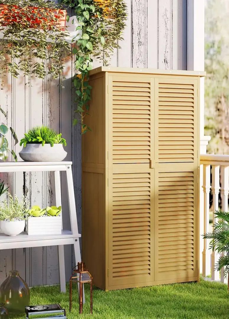 Шкаф садовый Outsunny 845-215V01YL (Yellow)