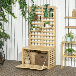 Ящик для хранения со шпалерой Outsunny 84G-095V00ND (Natural)