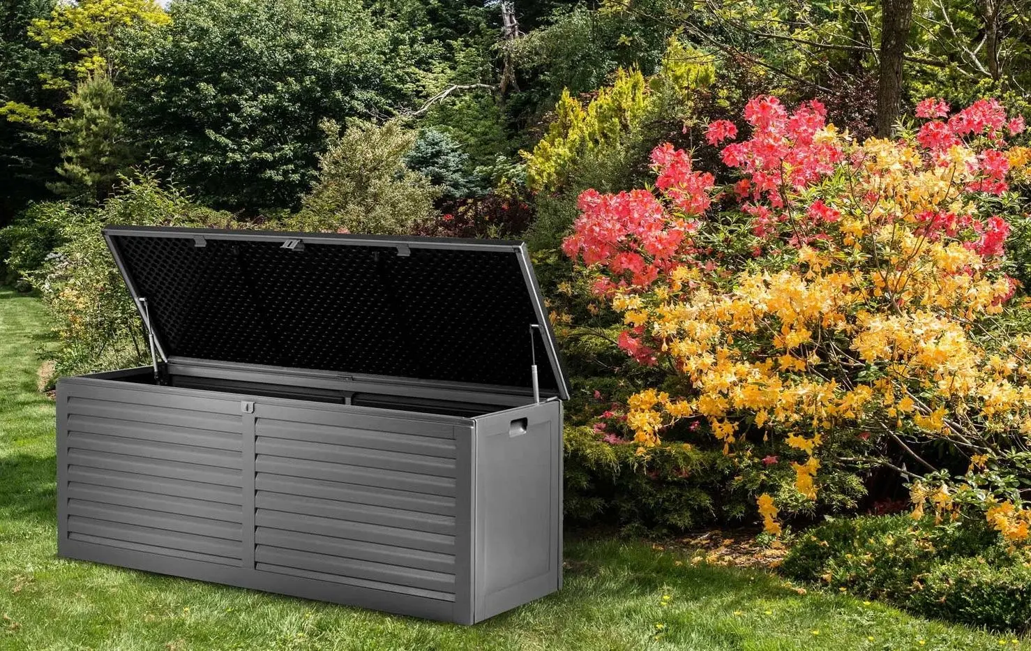 Садовый сундук Plonos 480101 (Black/Grey)